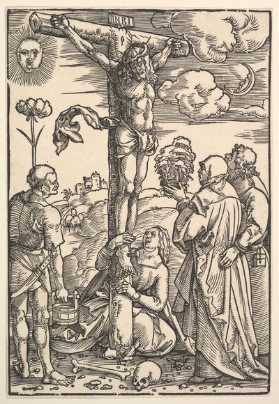 Kristus på korset med jungfrun och de heliga Longinus, Maria Magdalena och Johannes, 1505. av Hans Baldung