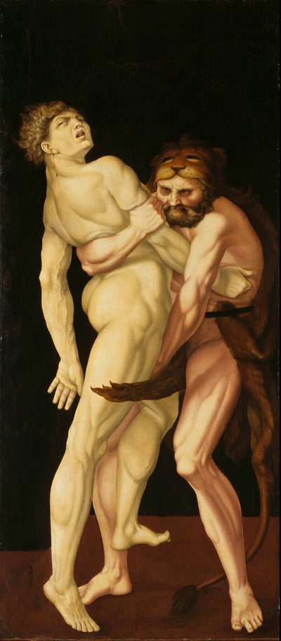 Hercules och Antaeus av Hans Baldung Grien