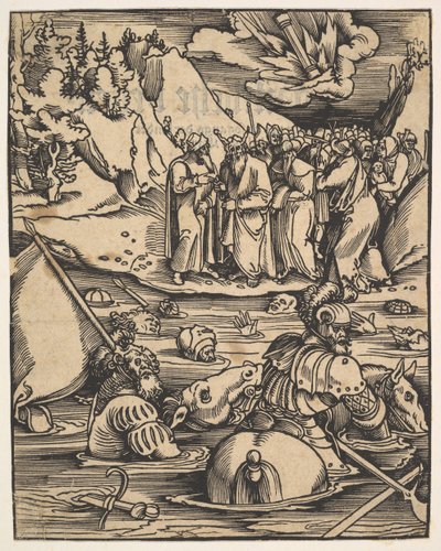 Egyptierna korsar Röda havet, från Das Buch Granatapfel, 1511. av Hans Baldung