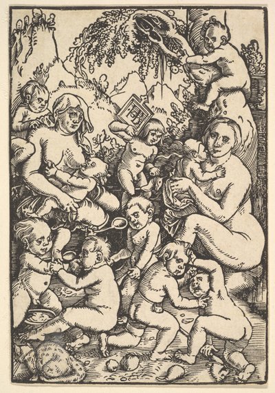 Två mammor med barn Die Kinderaue, ca. 1512. av Hans Baldung