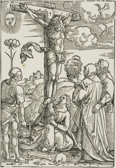 Kristus på korset med Maria, Johannes, Magdalena och Stefanus av Hans Baldung Grien