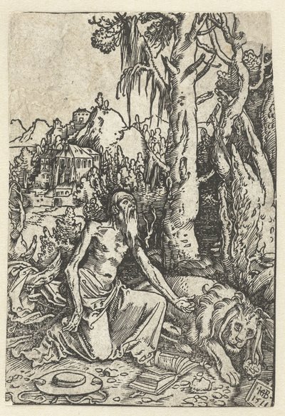 Saint Hieronymus som en ångerfull i öknen av Hans Baldung Grien