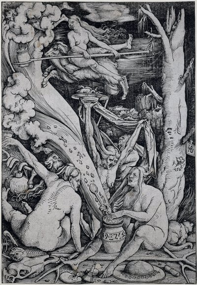 Häxor trollar under häxsabbat av Hans Baldung Grien