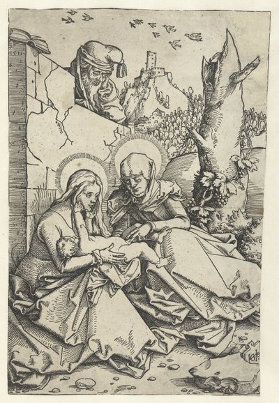 Maria och barn med Anna och Josef Anna i Drieën och Joseph av Hans Baldung Grien