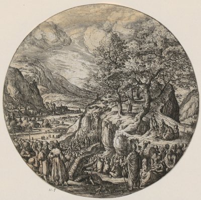 Johannes Döparen predikar i öknen av Hans Bol