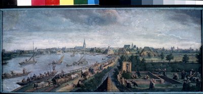 ""Landsnöjen"" (Landsnöjen) Landsbygdens glädjeämnen, scen för promenader på floden, landbal, picknick och utomhusspel. Gouachemålning av Hans Bol (1534-1593) 1592 Pushkin Museum, Moskva av Hans Bol