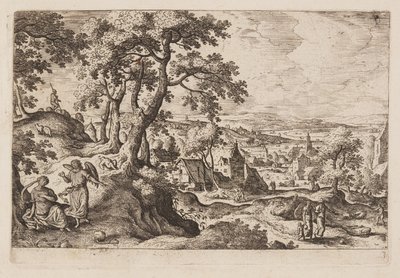 Tavel 3, från Landskap med scener ur Gamla och Nya testamentet samt Ovidius Metamorfoser av Hans Bol