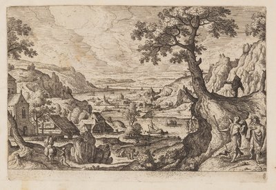 Tavel 8, ur Landskap med scener ur Gamla och Nya testamentet samt Ovidius Metamorfoser av Hans Bol