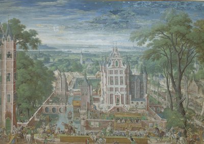 Turnering utanför ett slott av Hans Bol