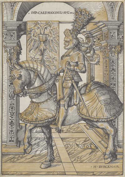 Ridsporträtt av kejsaren Maximilian I, 1508 av Hans Burgkmair