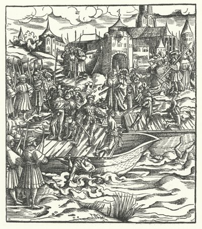 Avrättning av ledarna för ett uppror mot styre av ärkehertig Maximilian av Österrike i Gent, 1484 av Hans Burgkmair