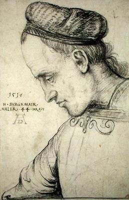 Självporträtt, ca 1517 (träkol på papper) av Hans Burgkmair