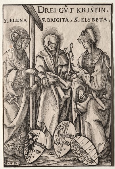 De tre kristna hjältinnorna: Saints Helen, Bridget och Elizabeth av Hans Burgkmair