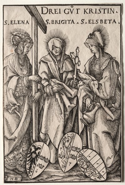 De tre kristna hjältinnorna: Saints Helen, Bridget och Elizabeth. av Hans Burgkmair