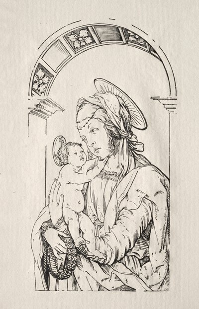 Jungfrun med barnet under en båge, 1508. av Hans Burgkmair