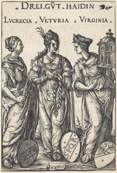 Lucretia, Veturia och Virginia av Hans Burgkmair I