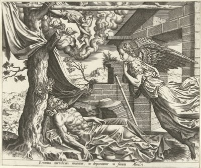 Lasarus död The History of Lazarus and the Rich Man (serietitel) av Hans Collaert (I) (possibly)