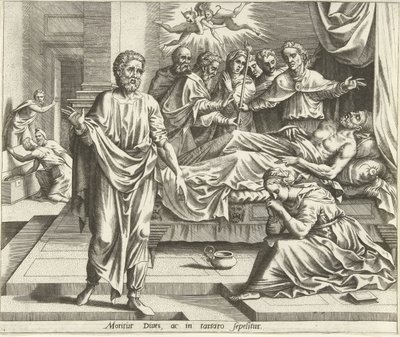Den rike mannens död The History of Lazarus and the Rich Man (serietitel) av Hans Collaert (I) (possibly)