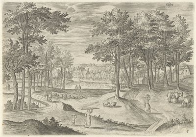 Utsikt över Ixelles Elsen (titel på objekt) Sevärdheter från Brysselområdet (serietitel) av Hans Collaert (I)