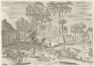Utsikt över Schaerbeek Schaerbeke (titel på objekt) Sevärdheter från Brysselområdet (serietitel) av Hans Collaert (I)