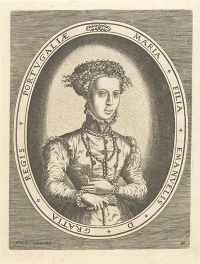 Porträtt av prinsessan Maria av Portugal Europeiska kungahus (serietitel) av Hans Collaert (I)