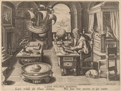 Lapis Polaris, Magnes (Lodestone, The Magnet) av Hans Collaert the Younger after Jan van der Straet