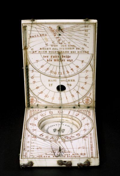 Tablettkompasssolur, Nurenberg, 1574 (se även 259577-79) av Hans Ducher