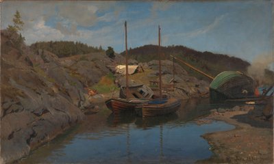 Lotsbåtar av Hans Gude