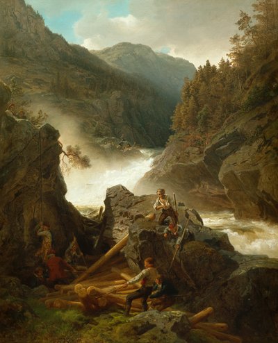 Rukkedals å, Nes i Hallingdal av Hans Gude