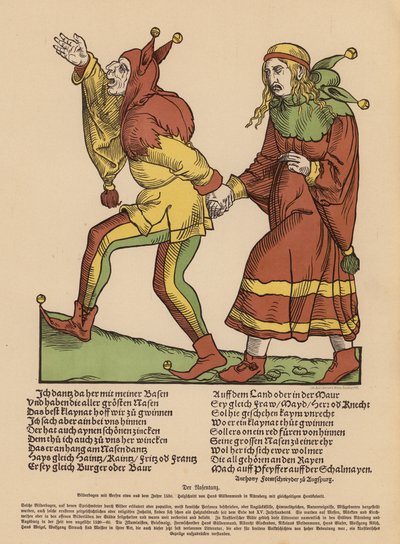Näsdansen (träsnitt i färg) av Hans Guldenmundt