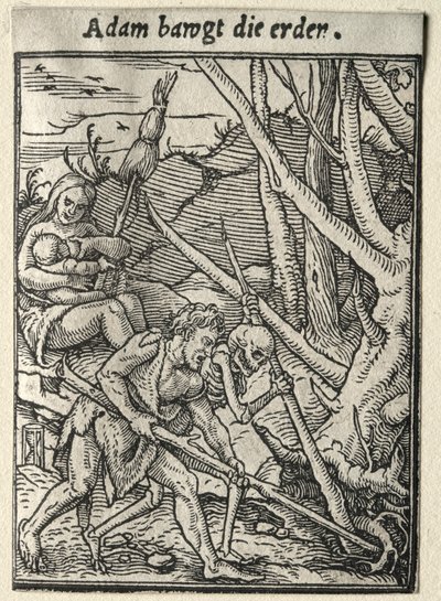 Dödsdansen: Adam Tilling the Ground av Hans Holbein