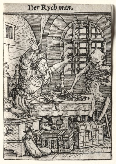 Dödsdansen: The Miser, ca. 1526. av Hans Holbein