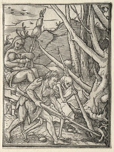 Dödsdansen: Adam Tilling the Earth av Hans Holbein