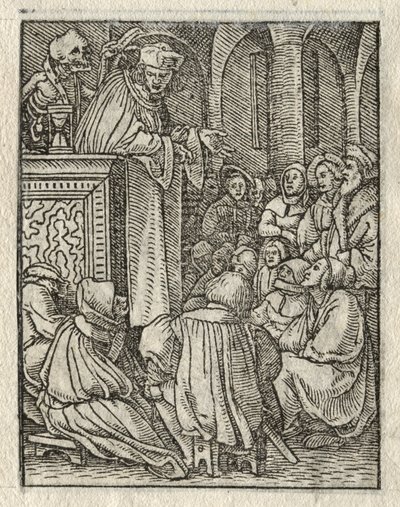 Dödsdansen: Predikanten, prästen. av Hans Holbein