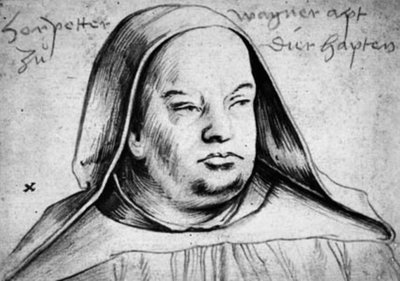 Porträtt av Peter Wagner, abbot i Thierhaupten av Hans Holbein d.Æ.