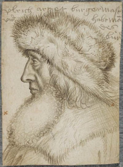 Porträtt av Ulrich Artzt, borgmästare i Augsburg och kapten för Schwabiska förbundet av Hans Holbein d.Æ.