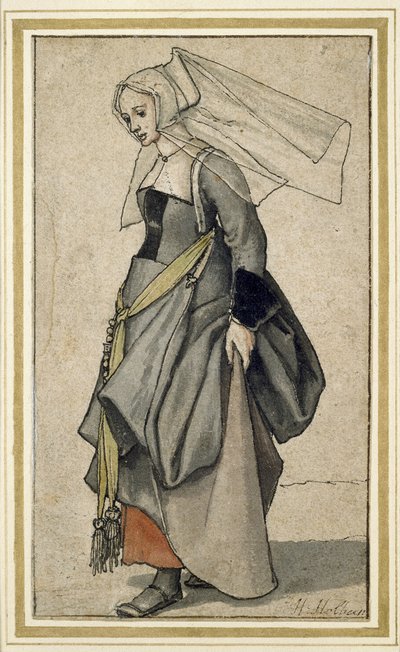 A Young English Woman, 1500-talet (penna och bläck och wc på papper) av Hans Holbein der Jüngere