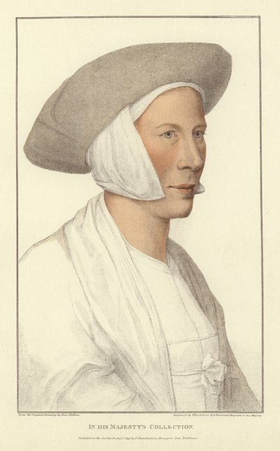 Anonym kvinna (akvatint) av Hans Holbein der Jüngere