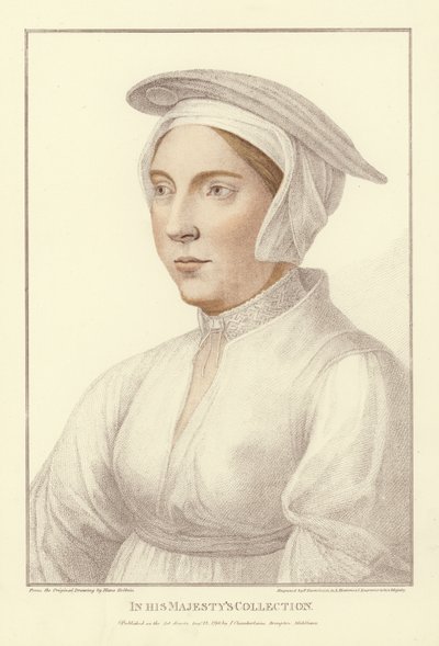 Anonym kvinna (akvatint) av Hans Holbein der Jüngere