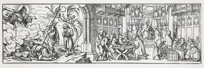 Antikatolsk karikatyr som fördömer påvens korruption av Hans Holbein der Jüngere