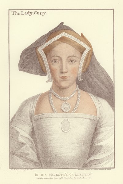 Frances Howard, grevinna av Surrey (akvatint) av Hans Holbein der Jüngere