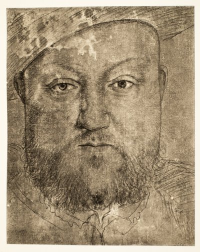Henrik VIII kritateckning, ca 1540, pub. 1902 (kollotyp) av Hans Holbein der Jüngere