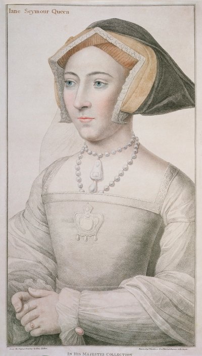 Jane Seymour (ca 1509-37) graverad av Francesco Bartolozzi (1727-1815) av Hans Holbein der Jüngere
