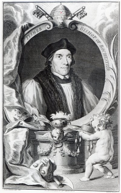 John Fisher, biskop av Rochester, graverad av Jacobus Houbraken, ca 1738-42 av Hans Holbein der Jüngere