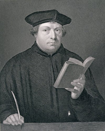 Martin Luther (1483-1546), graverad av W. Holl, från 