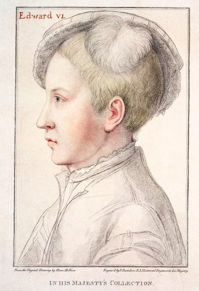Porträtt av Edvard VI (1537-53) graverat av Francesco Bartolozzi (1727-1815) 1796 av Hans Holbein der Jüngere