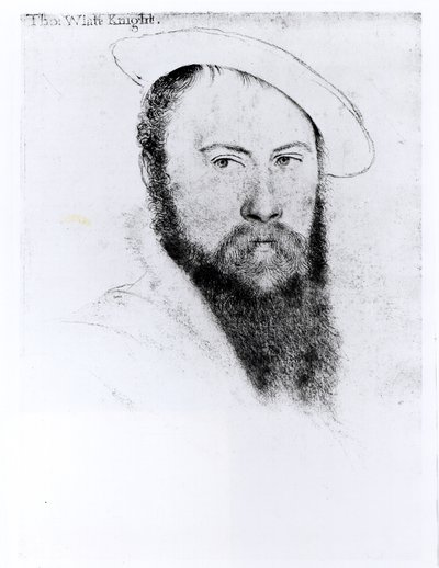 Porträtt av Sir Thomas Wyatt den yngre (ca 1521-54) (penna och kol på papper) av Hans Holbein der Jüngere