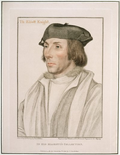 Sir Thomas Elyot (ca 1490-1546) graverad av Francesco Bartolozzi (1727-1815) 1794 av Hans Holbein der Jüngere