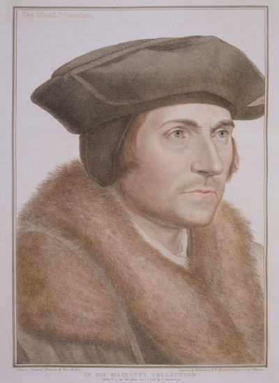Thomas More, lordkansler (1478-1535) graverad av Francesco Bartolozzi (1727-1815) av Hans Holbein der Jüngere