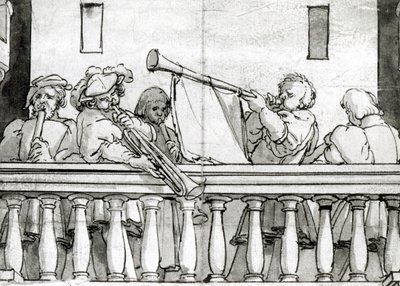Musiker av Henrik VIII (penna och bläck på papper) av Hans Holbein the Elder